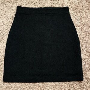Plain black midi skirt